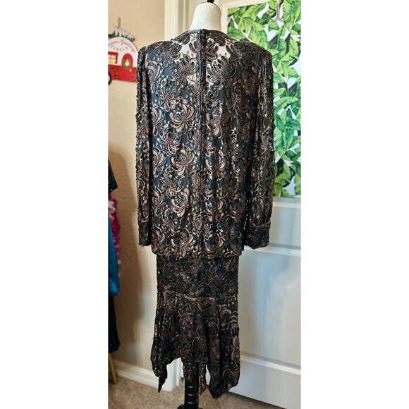 Vintage Judith Ann Creations Sequin & Lace Dress - Picture 4 of 8